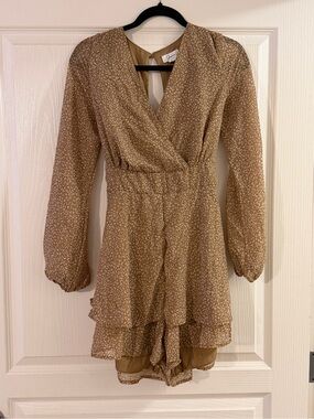 Animal Print Long-Sleeve Wrap Mini Jumper